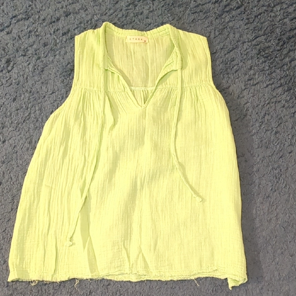 Lime Green Stark X Sleeveless Top